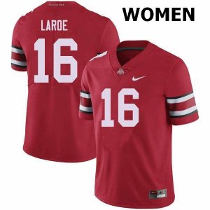 NCAA Ohio State Buckeyes Women's #16 Jagger LaRoe Red Nike Football College Jersey FOV8345EE